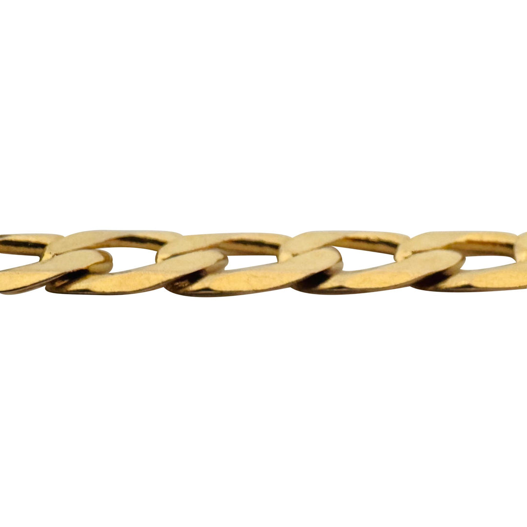 14k Yellow Gold 13.8g Solid Flat Men's 7mm Curb Link Bracelet 8.5"