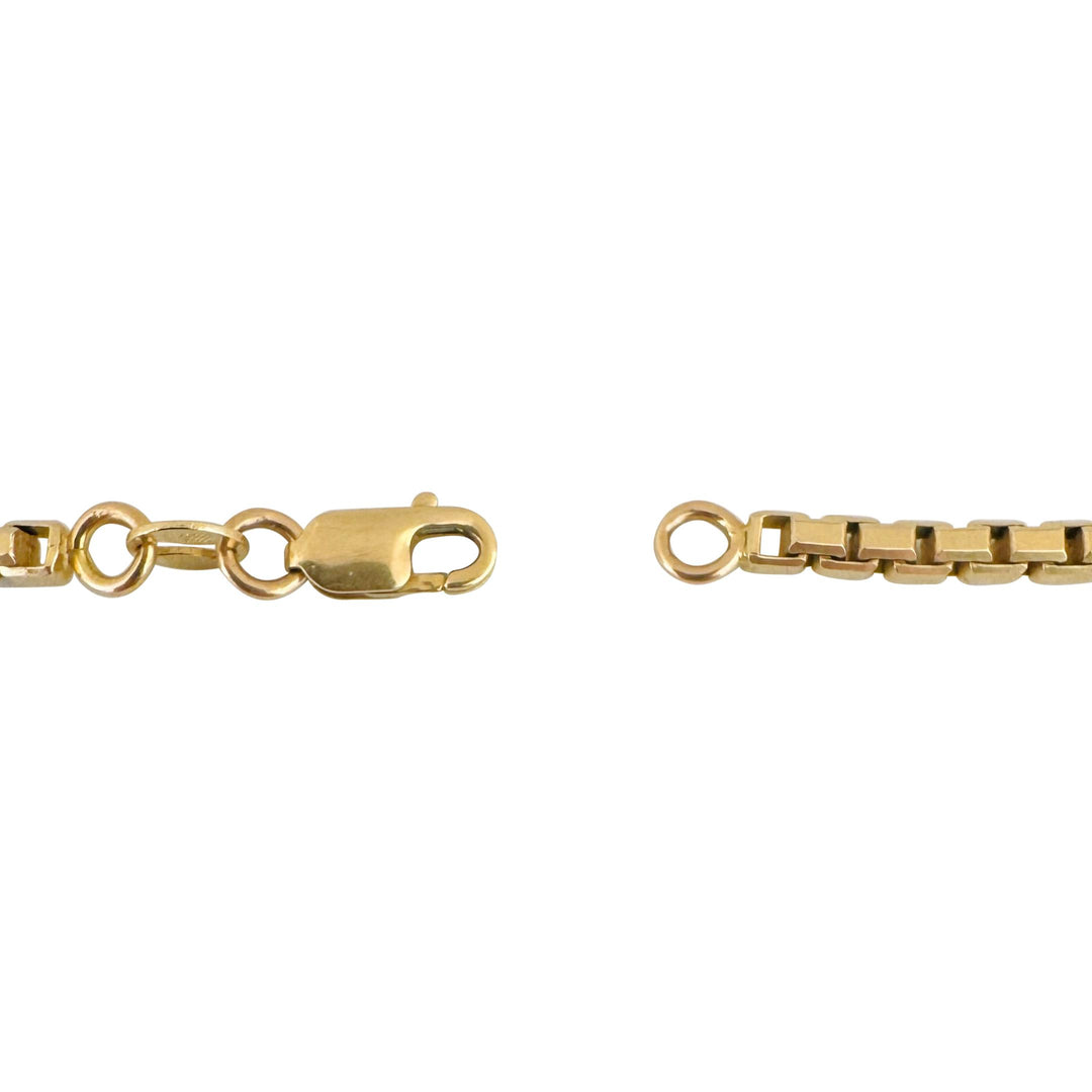14k Yellow Gold 17.8g Solid Vintage 2.5mm Box Link Chain Necklace Italy 20"