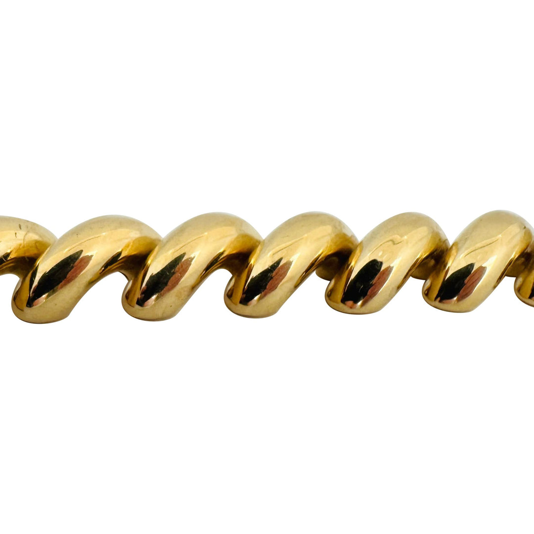 14k Yellow Gold 24.2g Thick Polished 12mm San Marco Link Bracelet 7.75"