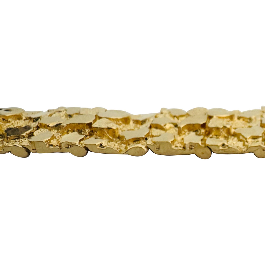 14k Yellow Gold 44.6g Solid Heavy 15mm Chunky Nugget Link Bracelet 8"