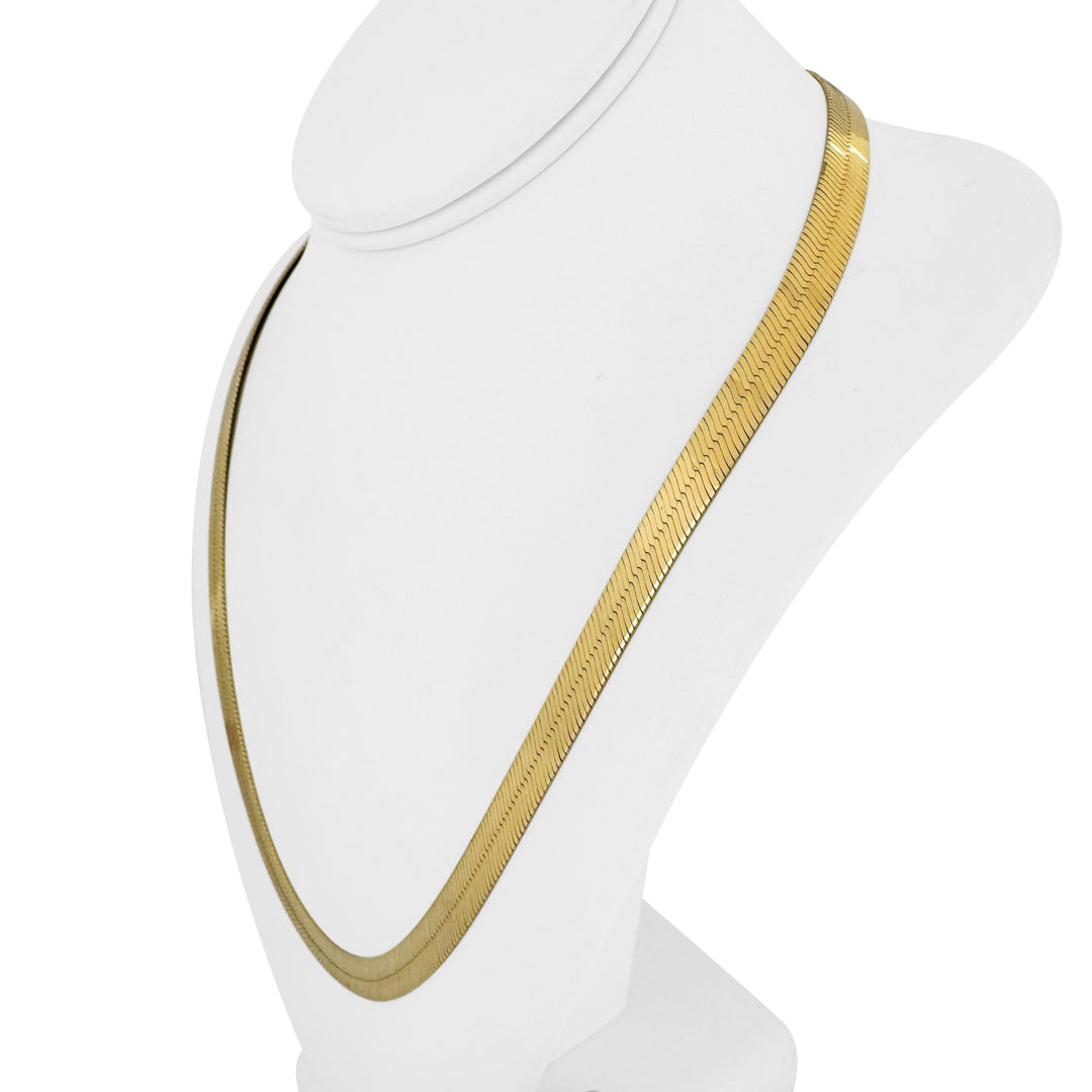 14k Yellow Gold 35.8g Solid Heavy 8mm Herringbone Link Necklace Italy 22"