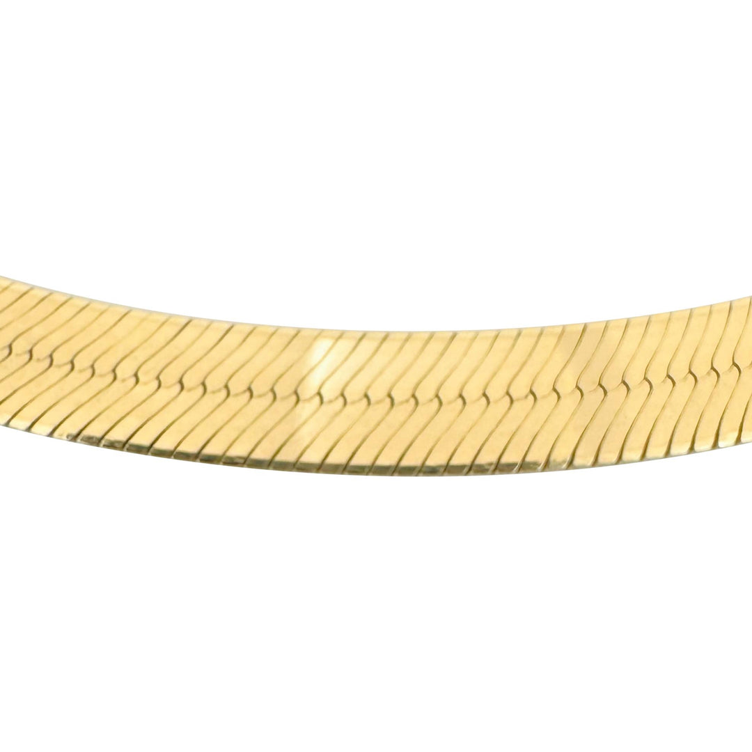 14k Yellow Gold 35.8g Solid Heavy 8mm Herringbone Link Necklace Italy 22"