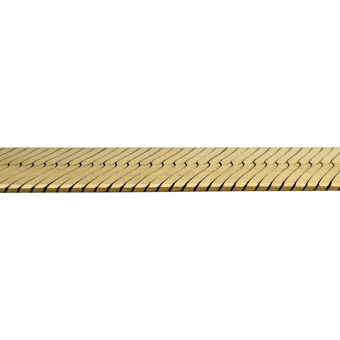 14k Yellow Gold 35.8g Solid Heavy 8mm Herringbone Link Necklace Italy 22"