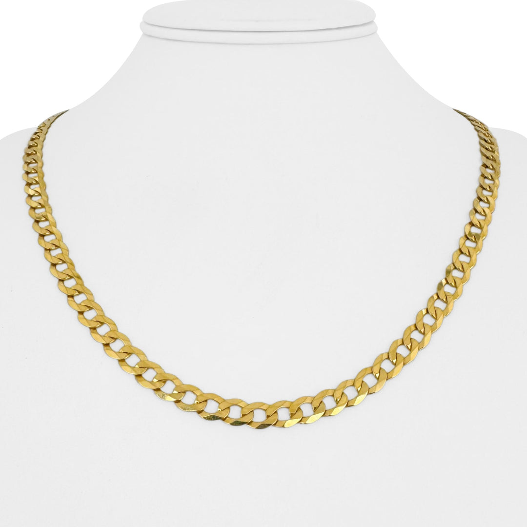 14k Yellow Gold 16.9g Solid Flat 5.5mm Curb Link Chain Necklace Italy 20"