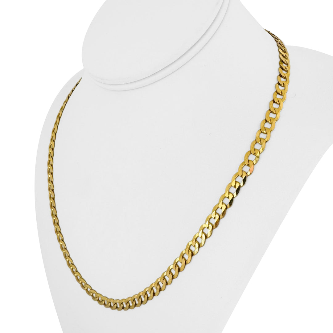 14k Yellow Gold 16.9g Solid Flat 5.5mm Curb Link Chain Necklace Italy 20"