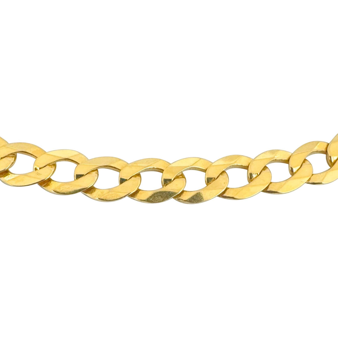 14k Yellow Gold 16.9g Solid Flat 5.5mm Curb Link Chain Necklace Italy 20"