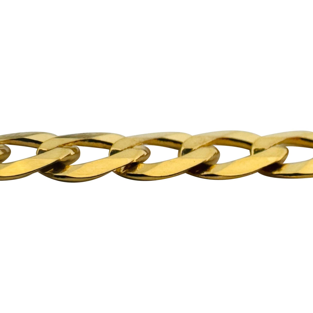 14k Yellow Gold 16.9g Solid Flat 5.5mm Curb Link Chain Necklace Italy 20"