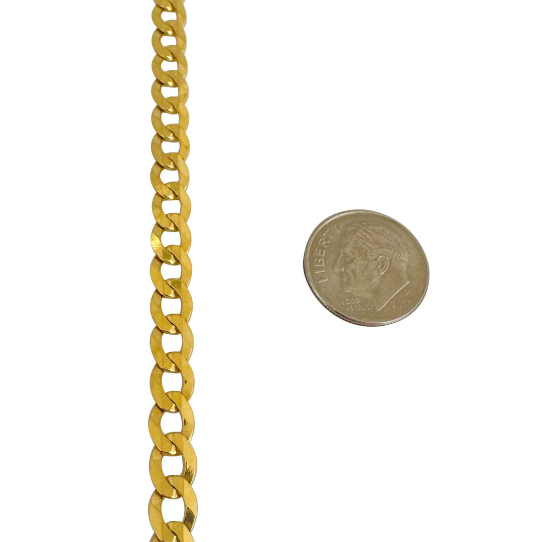 14k Yellow Gold 16.9g Solid Flat 5.5mm Curb Link Chain Necklace Italy 20"