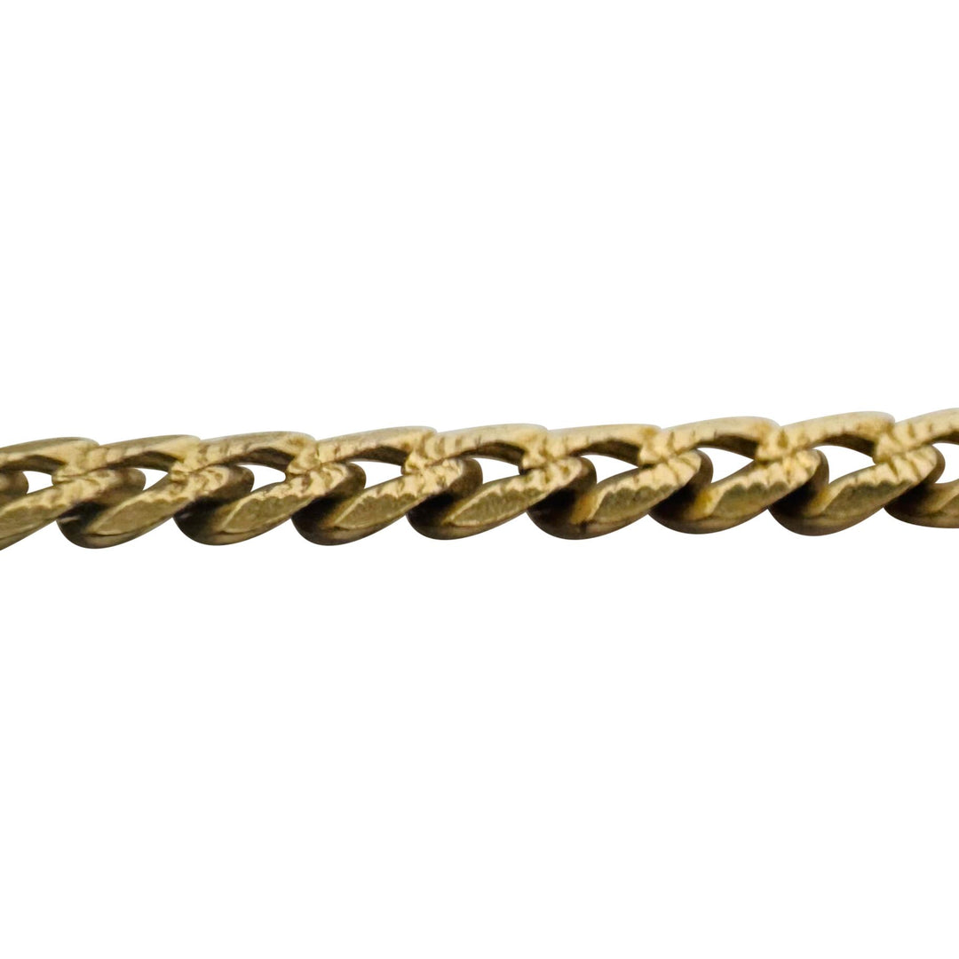 14k Yellow Gold 13.4 Solid Diamond Cut 4mm Curb Link Chain Necklace Italy 23.5"