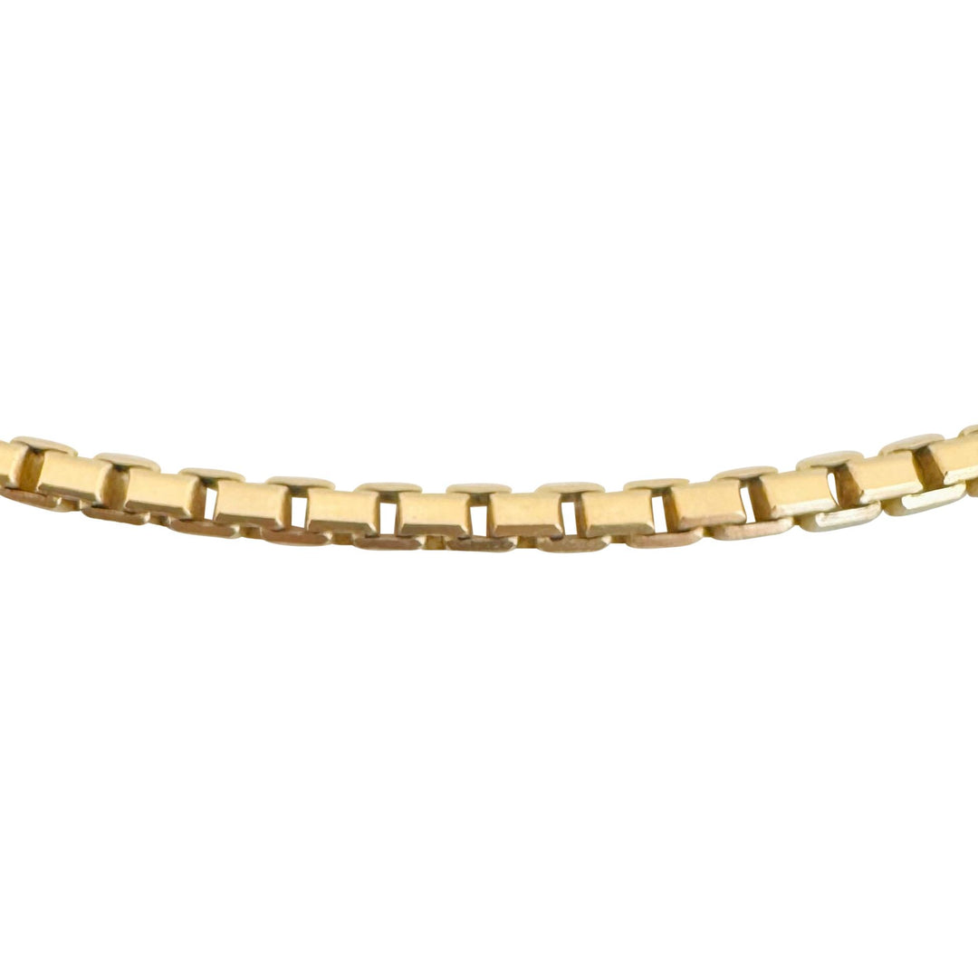 14k Yellow Gold 17.8g Solid Vintage 2.5mm Box Link Chain Necklace Italy 20"