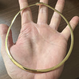 14k Yellow and White Gold 22.7g Solid Reversible Omega Necklace Italy 16"