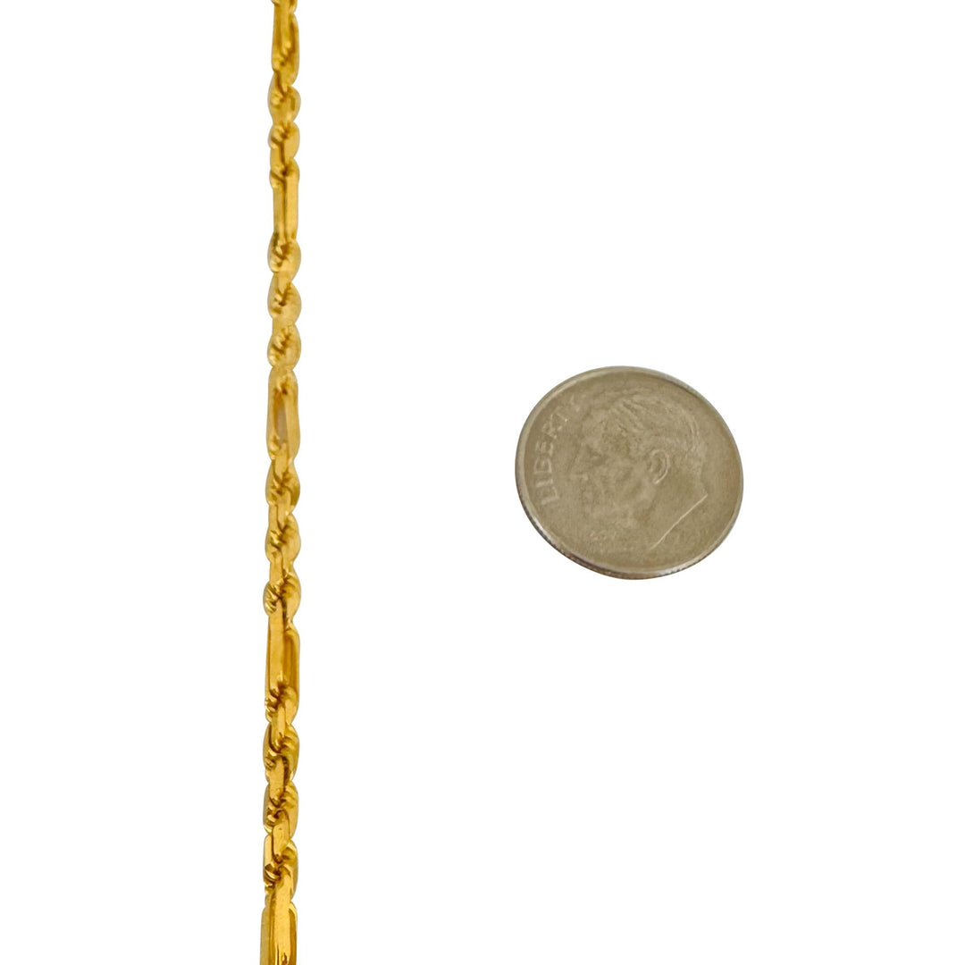 22k Yellow Gold 16.4g Solid Ladies 2.8mm Milano Rope Chain Necklace 17"