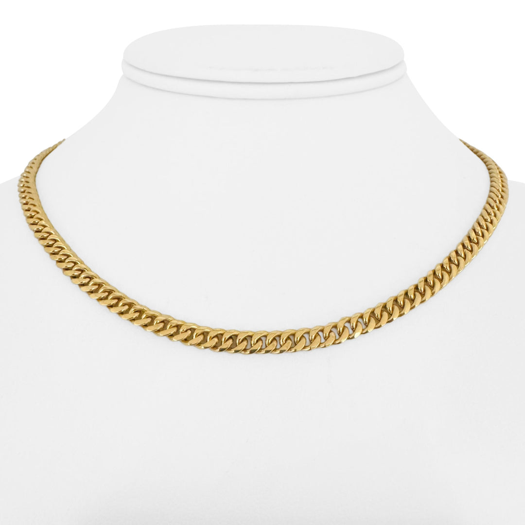 18k Yellow Gold 26.3g Solid Heavy 4.5mm Curb Link Chain Necklace 15.5"