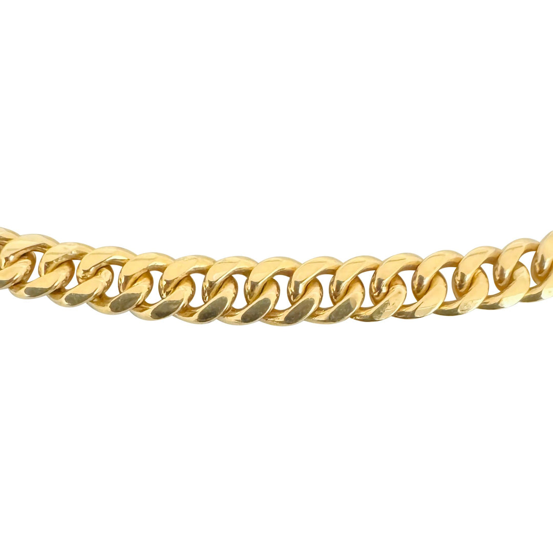 18k Yellow Gold 26.3g Solid Heavy 4.5mm Curb Link Chain Necklace 15.5"