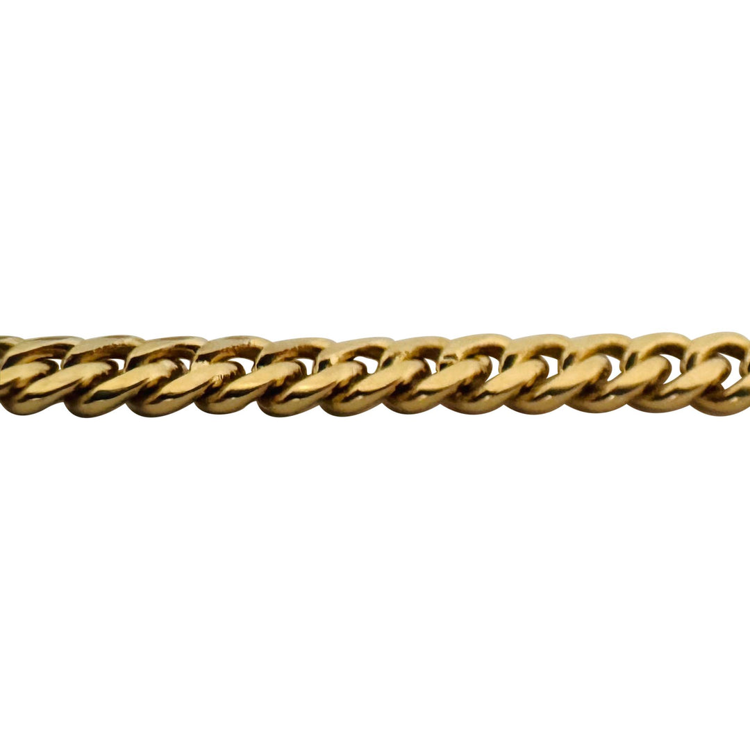 18k Yellow Gold 26.3g Solid Heavy 4.5mm Curb Link Chain Necklace 15.5"