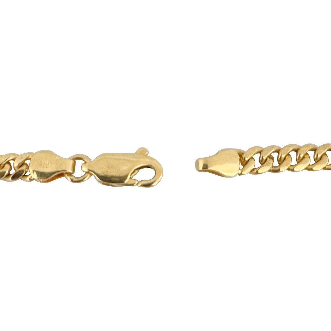 18k Yellow Gold 26.3g Solid Heavy 4.5mm Curb Link Chain Necklace 15.5"