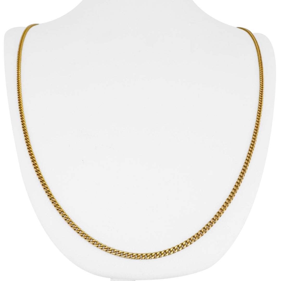 18k Yellow Gold 11.8g Solid UnoAErre 2.2mm Curb Link Chain Necklace Italy 25"