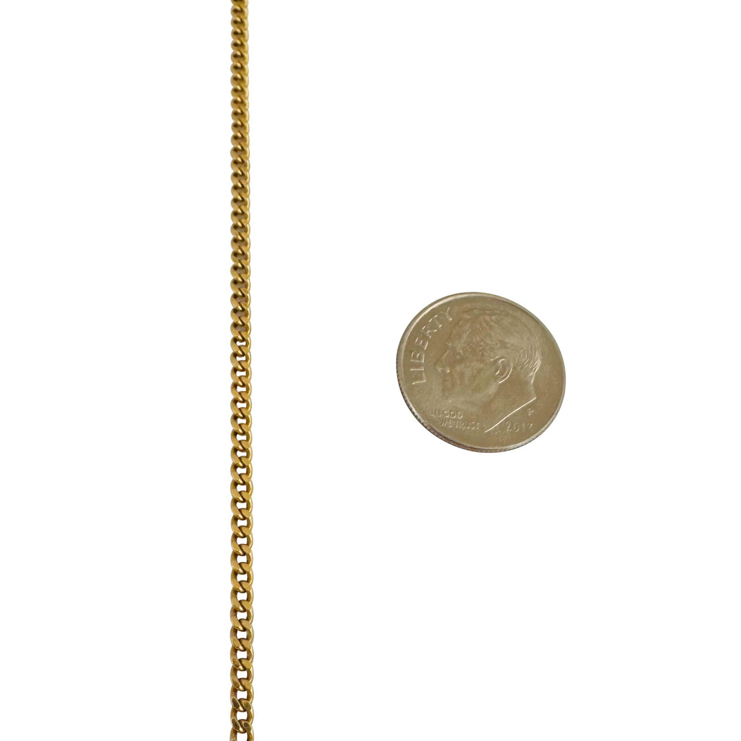 18k Yellow Gold 11.8g Solid UnoAErre 2.2mm Curb Link Chain Necklace Italy 25"