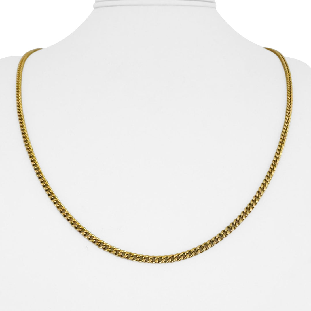 18k Yellow Gold 7.4g Hollow Light 2.8mm Curb Link Chain Necklace 23"