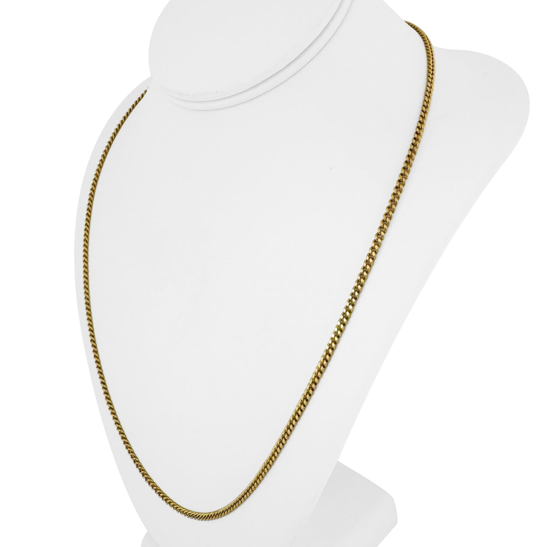 18k Yellow Gold 7.4g Hollow Light 2.8mm Curb Link Chain Necklace 23"