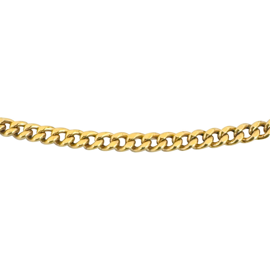 18k Yellow Gold 7.4g Hollow Light 2.8mm Curb Link Chain Necklace 23"