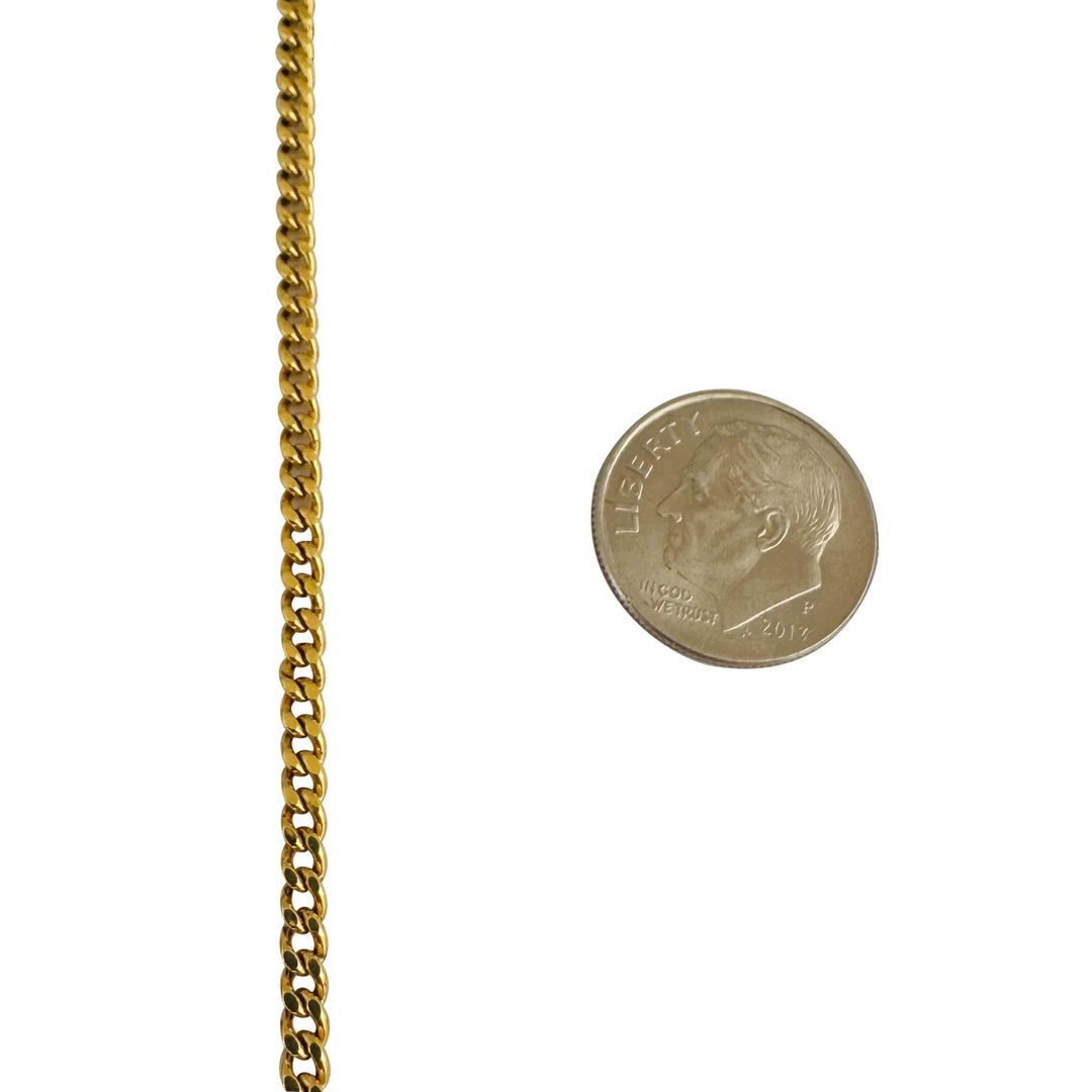 18k Yellow Gold 7.4g Hollow Light 2.8mm Curb Link Chain Necklace 23"