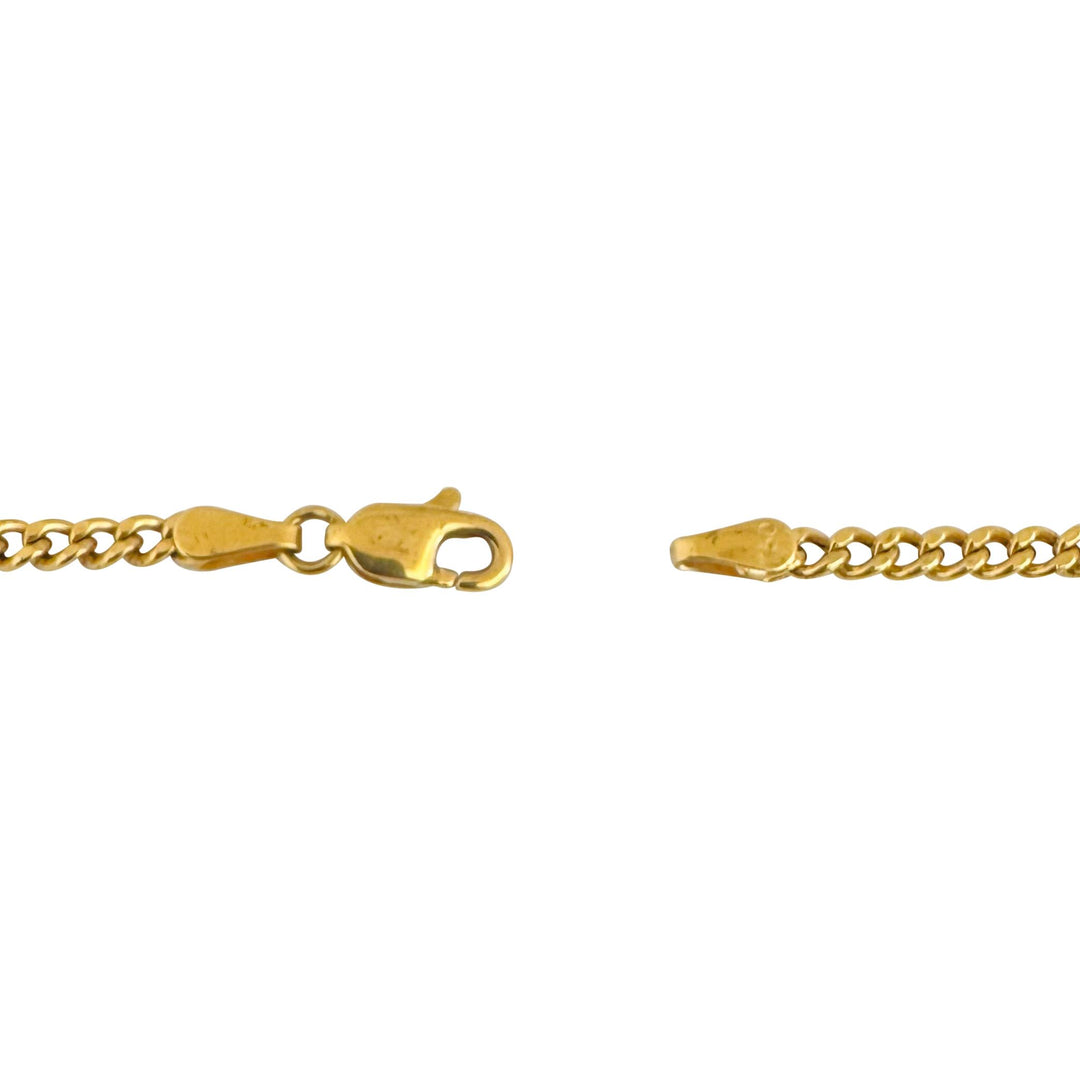 18k Yellow Gold 7.4g Hollow Light 2.8mm Curb Link Chain Necklace 23"