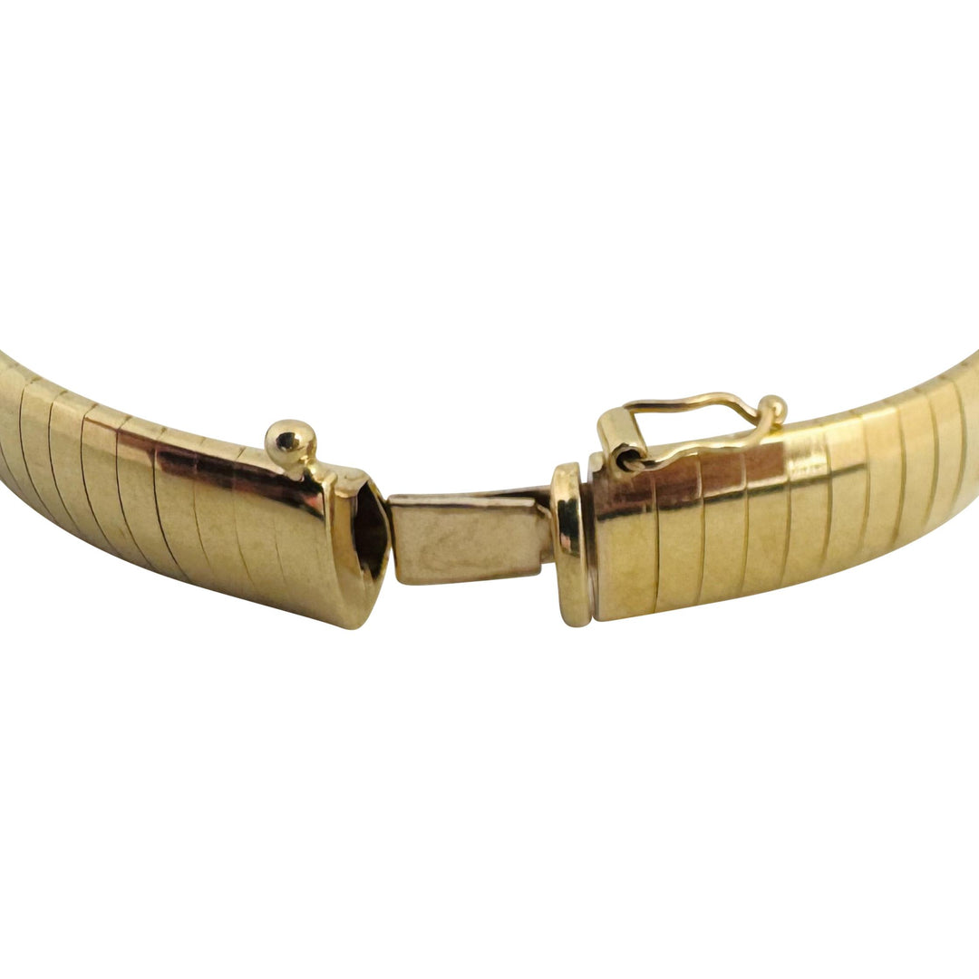 14k Yellow Gold 20.7g Solid Ladies 8mm Omega Link Bracelet Italy 7"