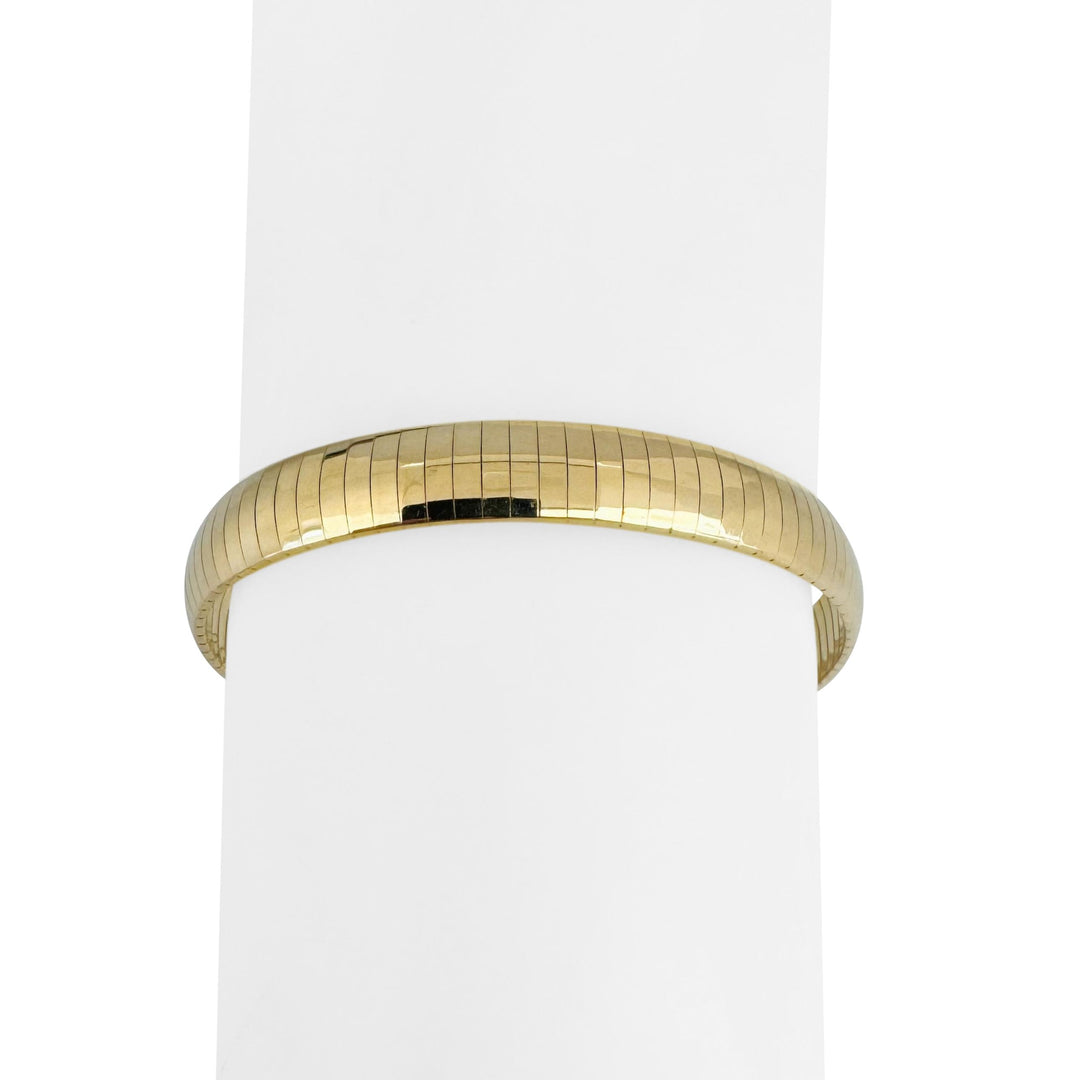 14k Yellow Gold 20.7g Solid Ladies 8mm Omega Link Bracelet Italy 7"