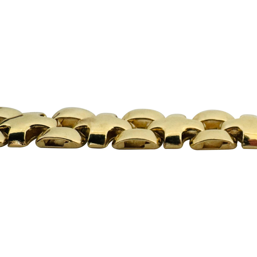 14k Yellow Gold 19.3g Ladies Polished 10mm Fancy Link Bracelet Italy 7.25"