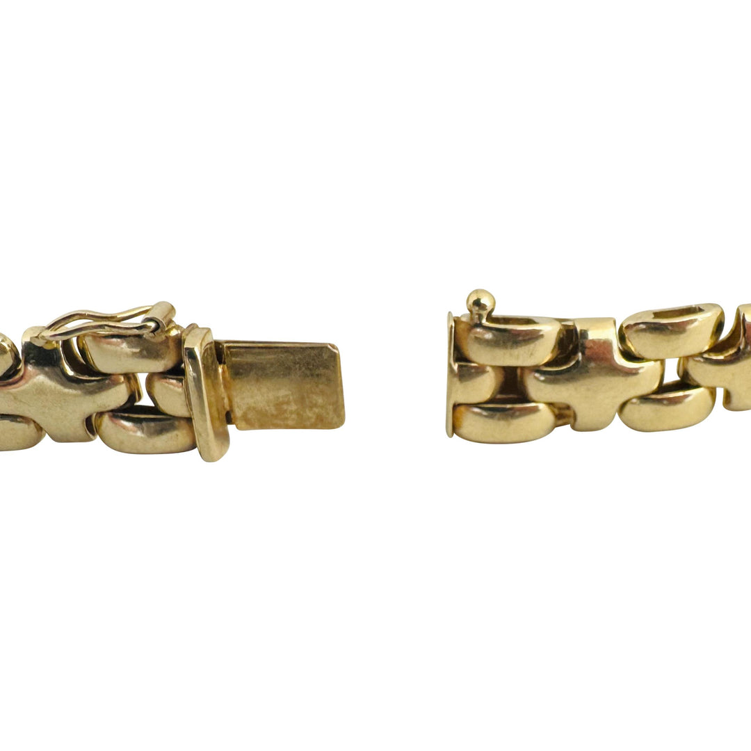14k Yellow Gold 19.3g Ladies Polished 10mm Fancy Link Bracelet Italy 7.25"