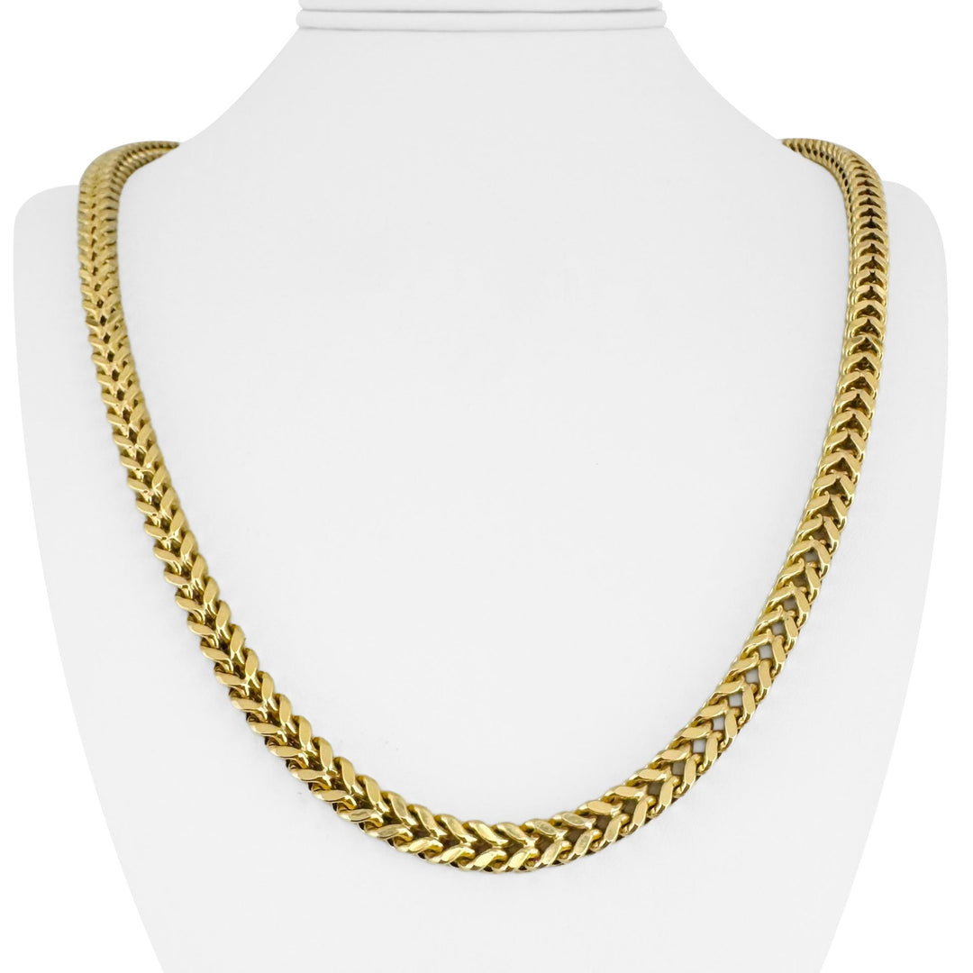 14k Yellow Gold 41g Thick Squared 6.5mm Franco Link Chain Necklace 24"
