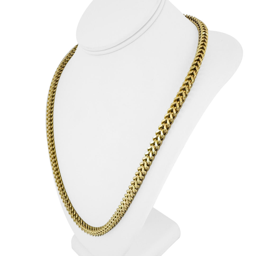 14k Yellow Gold 41g Thick Squared 6.5mm Franco Link Chain Necklace 24"