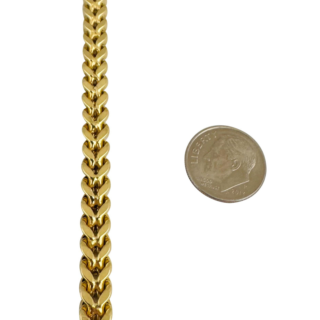 14k Yellow Gold 41g Thick Squared 6.5mm Franco Link Chain Necklace 24"