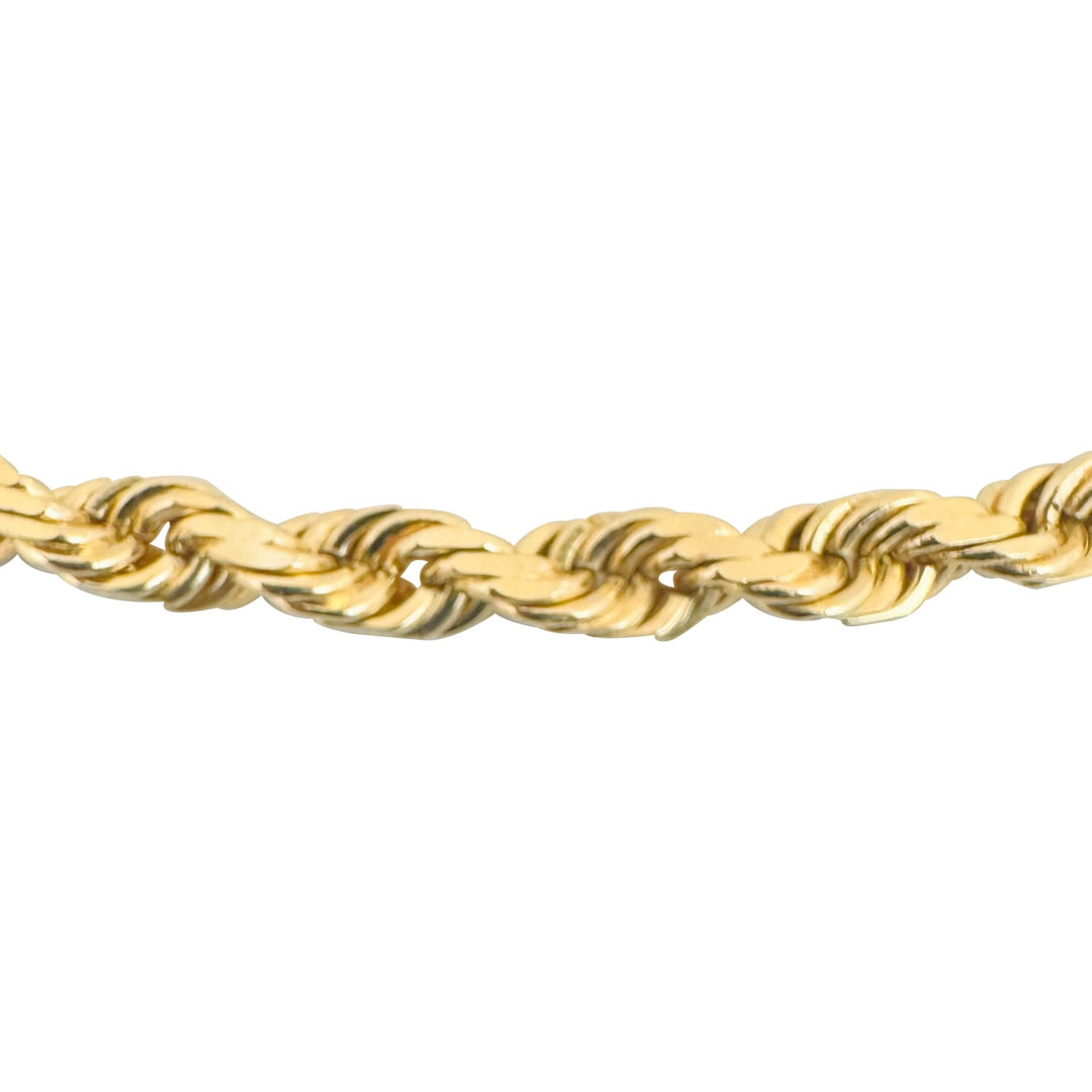 14k Yellow Gold 40g Solid Heavy 4mm Diamond Cut Rope Chain Necklace 22"