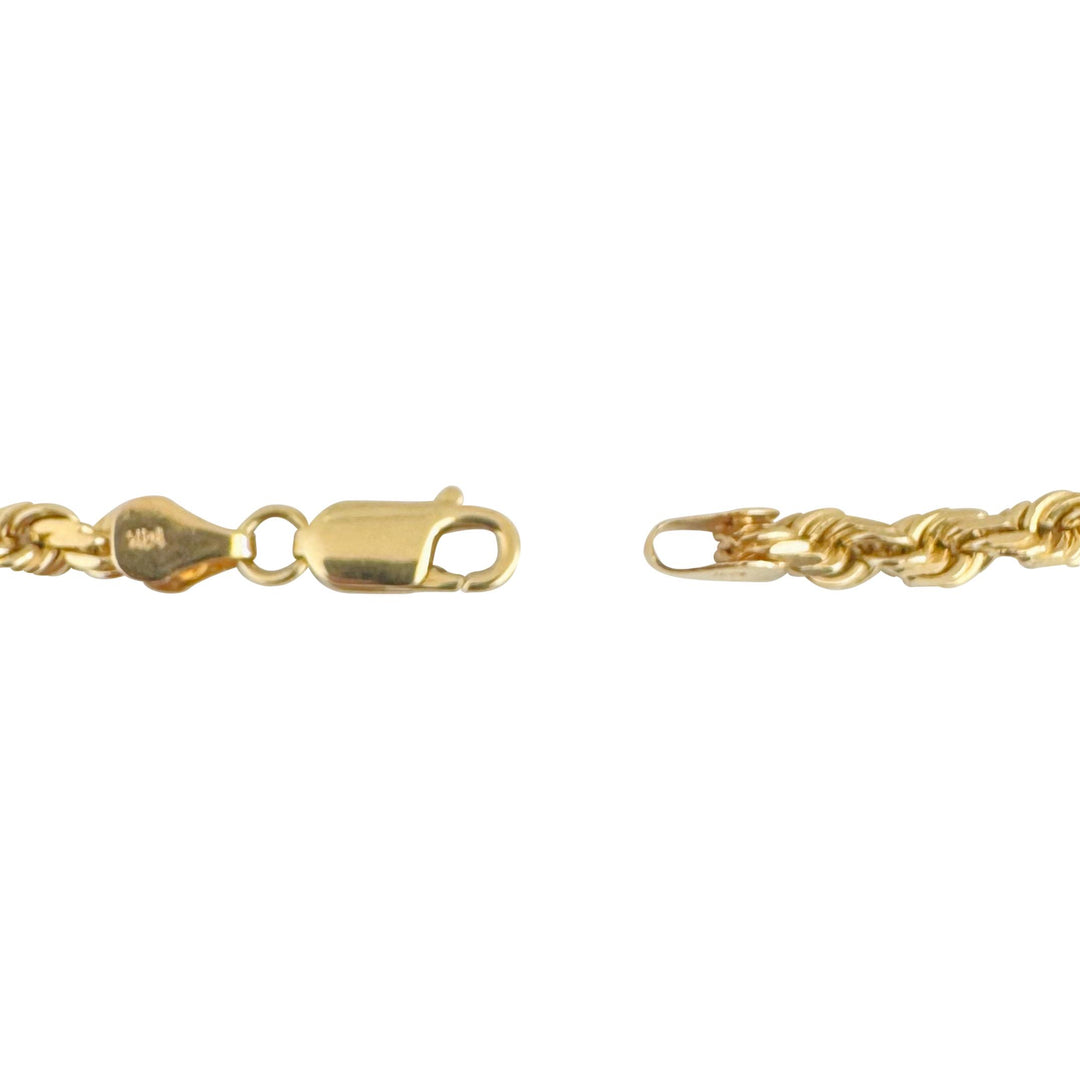 14k Yellow Gold 40g Solid Heavy 4mm Diamond Cut Rope Chain Necklace 22"