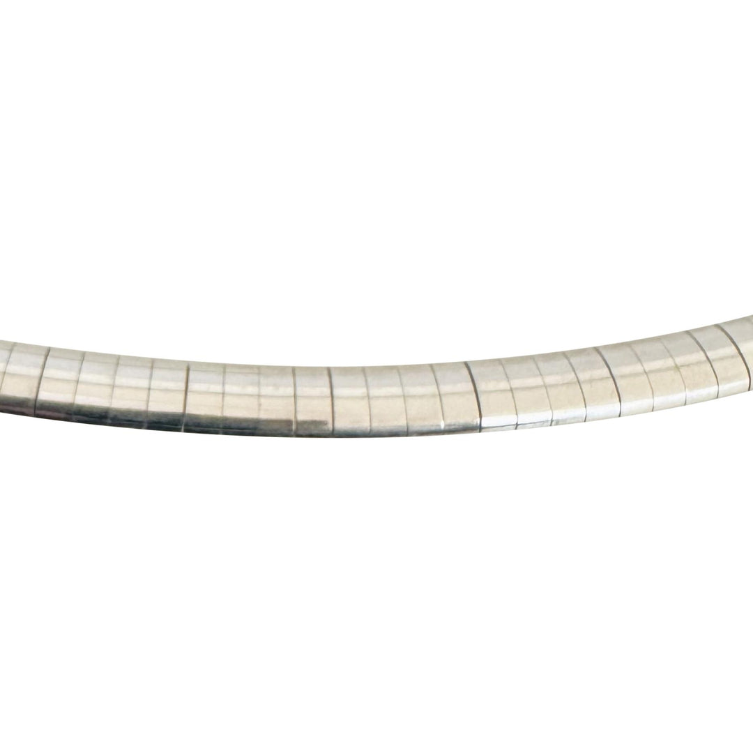 14k Yellow and White Gold 23g Reversible 4mm Omega Link Necklace Italy 16"
