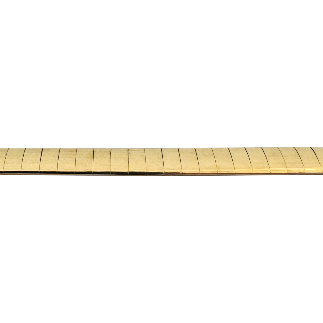 14k Yellow and White Gold 23g Reversible 4mm Omega Link Necklace Italy 16"