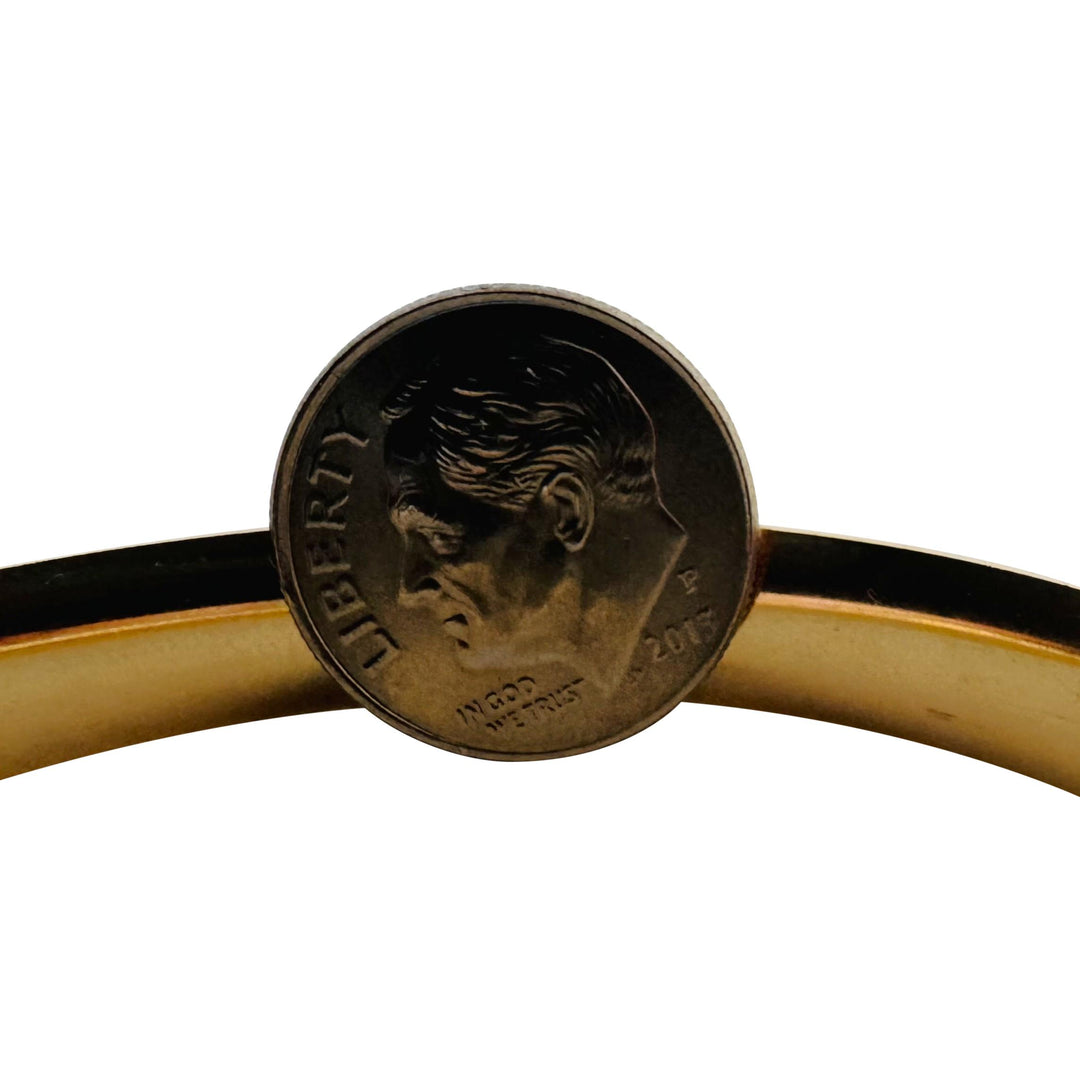 14k Yellow Gold 10.4g Ladies Vintage 8mm Floral Bangle Bracelet 7"