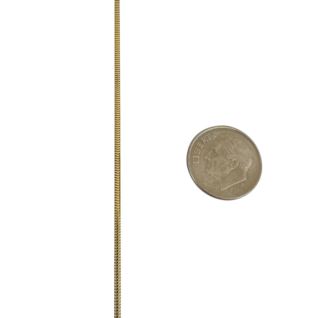 14k Yellow Gold 5.5g Solid Thin 1.5mm Snake Link Chain Necklace Italy 24"