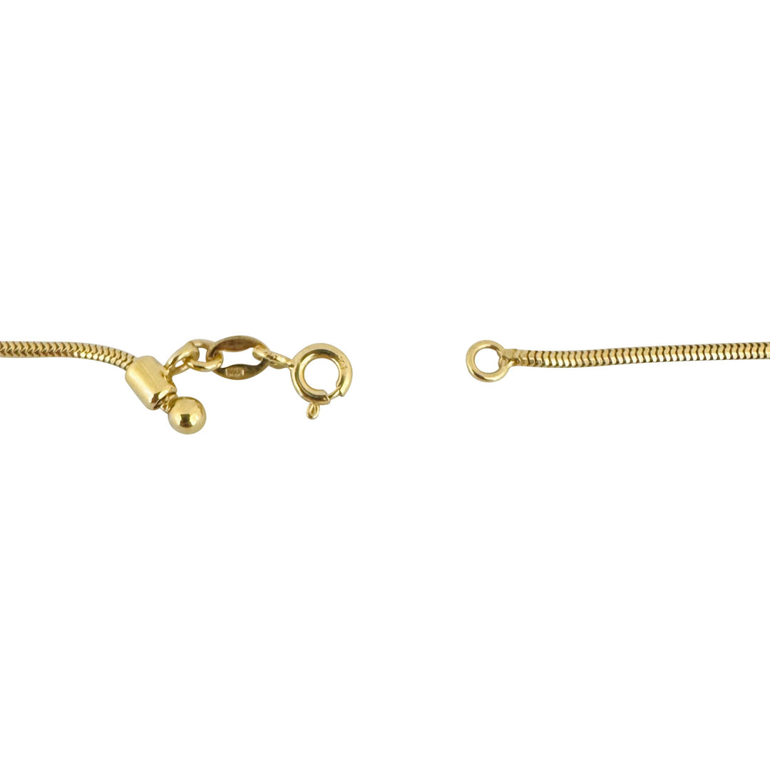 14k Yellow Gold 5.5g Solid Thin 1.5mm Snake Link Chain Necklace Italy 24"