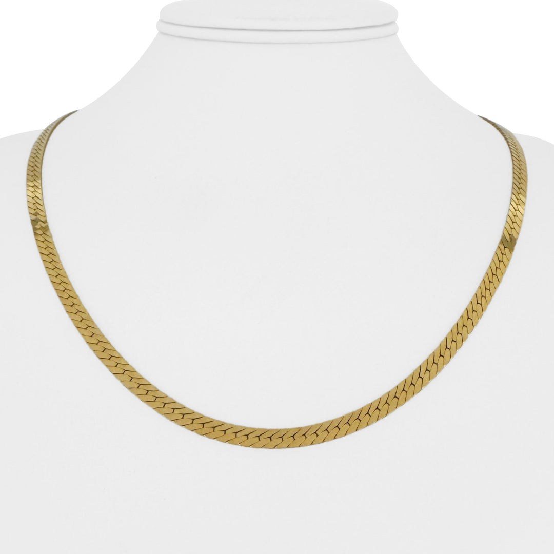 14k Yellow Gold 16g Solid Thick 4mm Herringbone Link Chain Necklace 20"