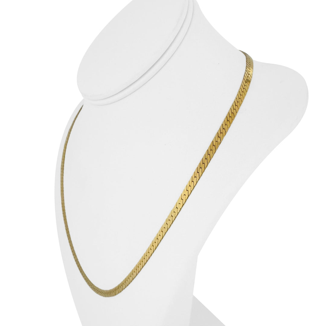 14k Yellow Gold 16g Solid Thick 4mm Herringbone Link Chain Necklace 20"