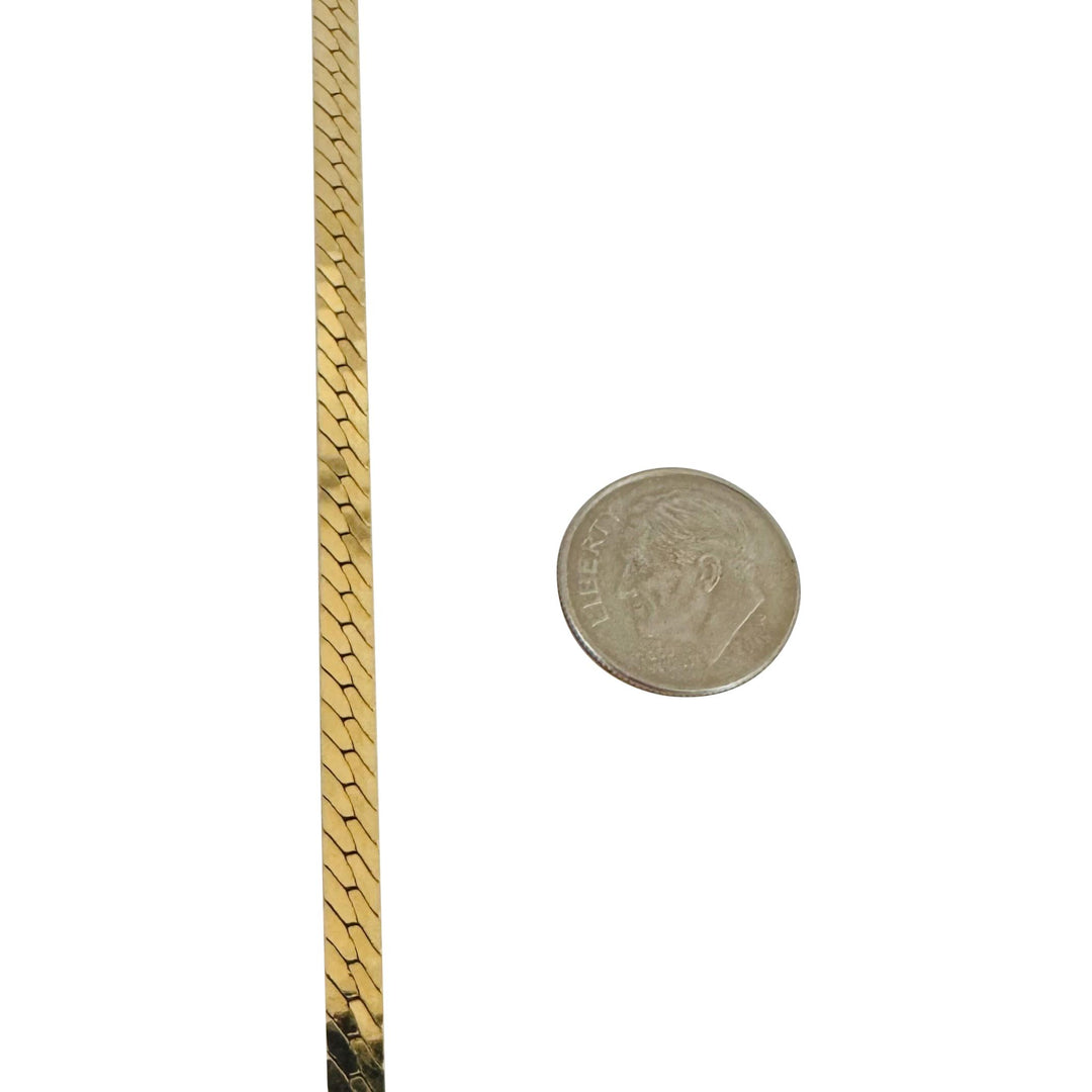 14k Yellow Gold 16g Solid Thick 4mm Herringbone Link Chain Necklace 20"