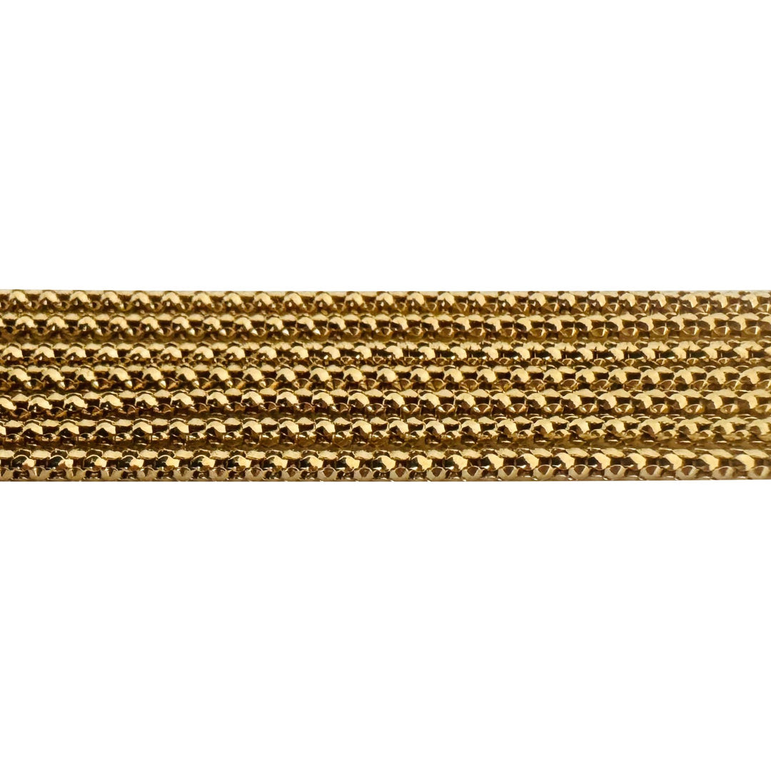 18k Yellow Gold 32.6g UnoAErre Vintage Multi Strand Popcorn Necklace Italy 18"
