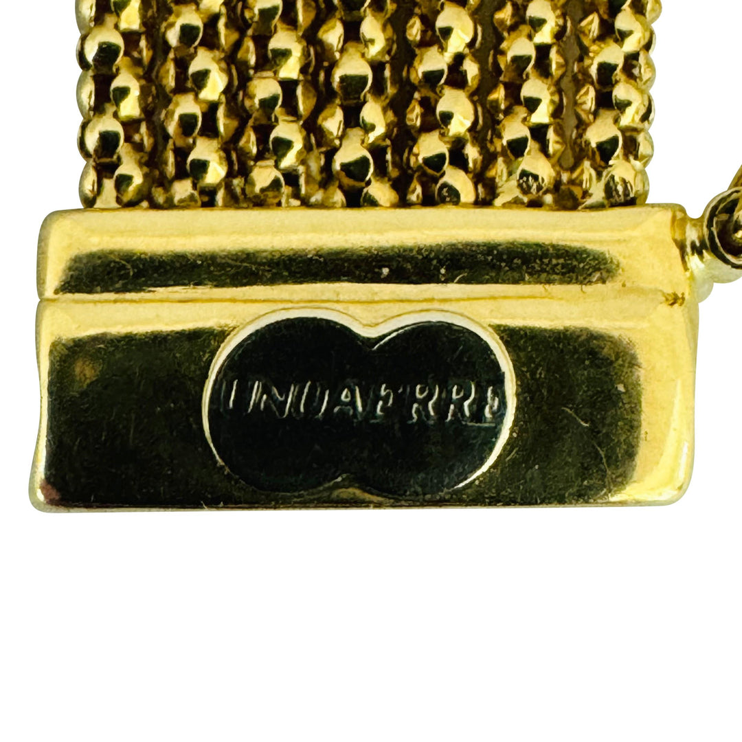 18k Yellow Gold 32.6g UnoAErre Vintage Multi Strand Popcorn Necklace Italy 18"