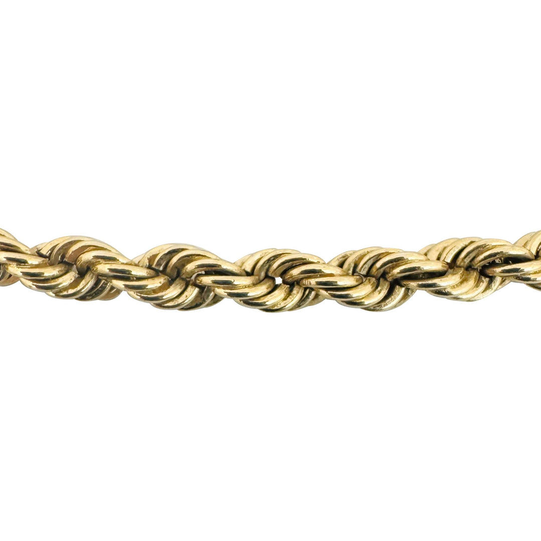 14k Yellow Gold 43.6g Solid Heavy 4mm Vintage Rope Chain Necklace 30"