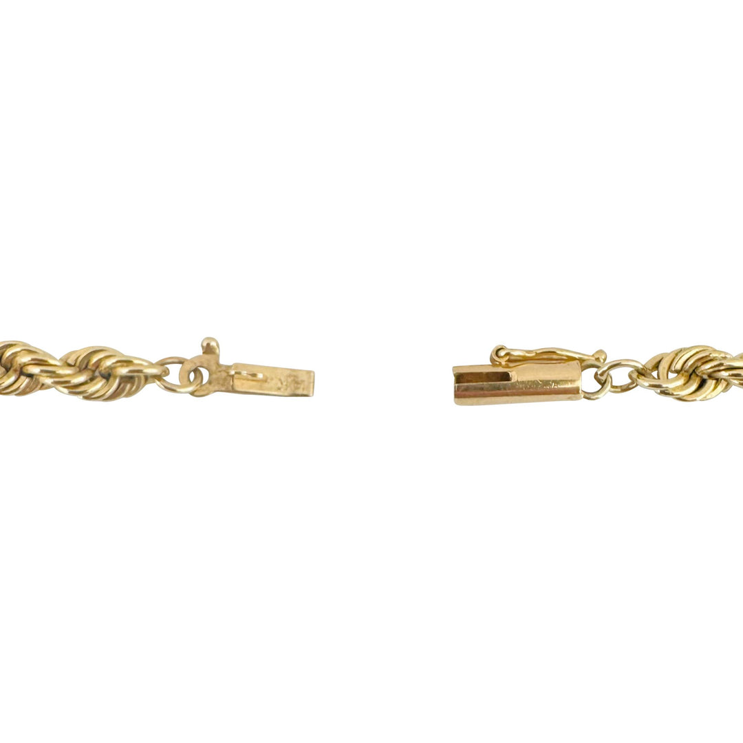 14k Yellow Gold 43.6g Solid Heavy 4mm Vintage Rope Chain Necklace 30"