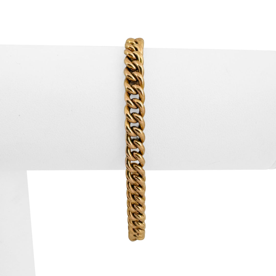 18k Yellow Gold 12.6g Solid Vintage 6mm Ladies Curb Link Bracelet 7"