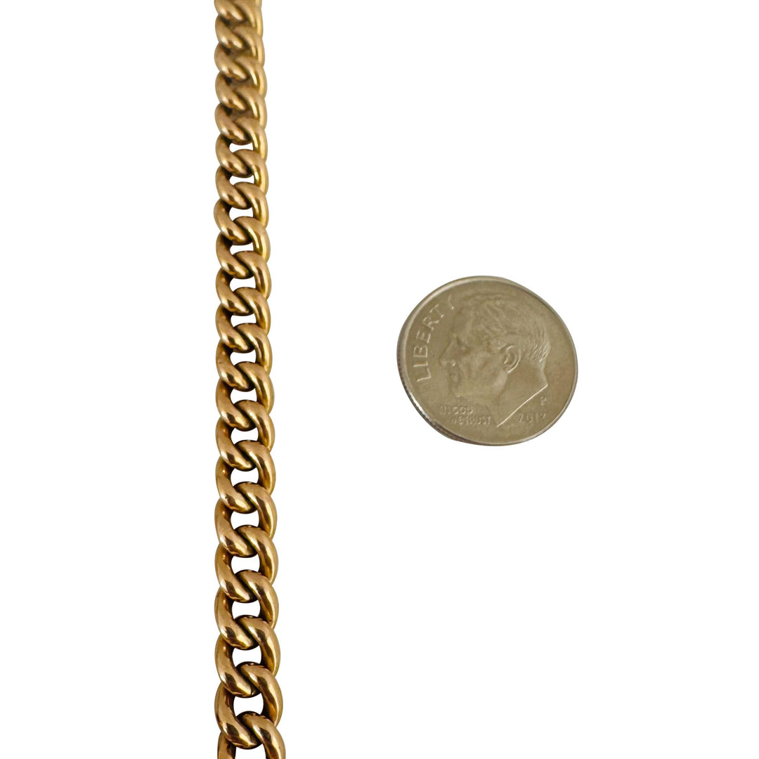 18k Yellow Gold 12.6g Solid Vintage 6mm Ladies Curb Link Bracelet 7"